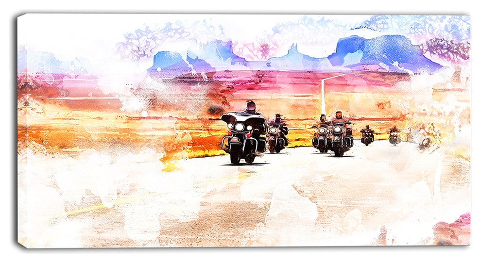 "Route 66 Biker" Canvas Painting