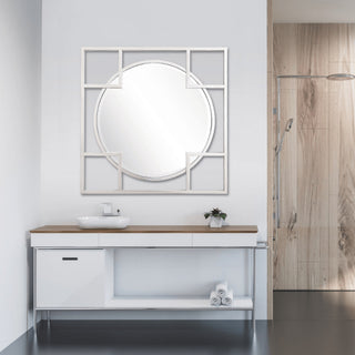 Silver Square Accent Metal Mirror