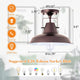 Farmhouse Semi Flush Mount Ceiling Light Vintage Rust Ceiling Lamp