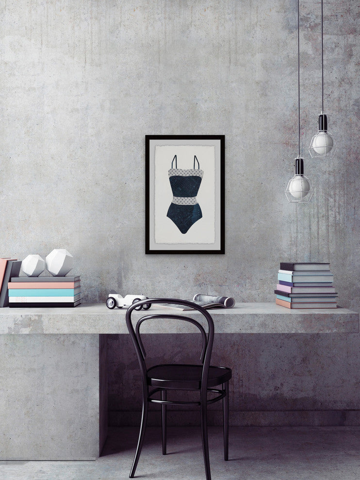 "Fancy Monokini" Framed Painting Print, 12"x18"
