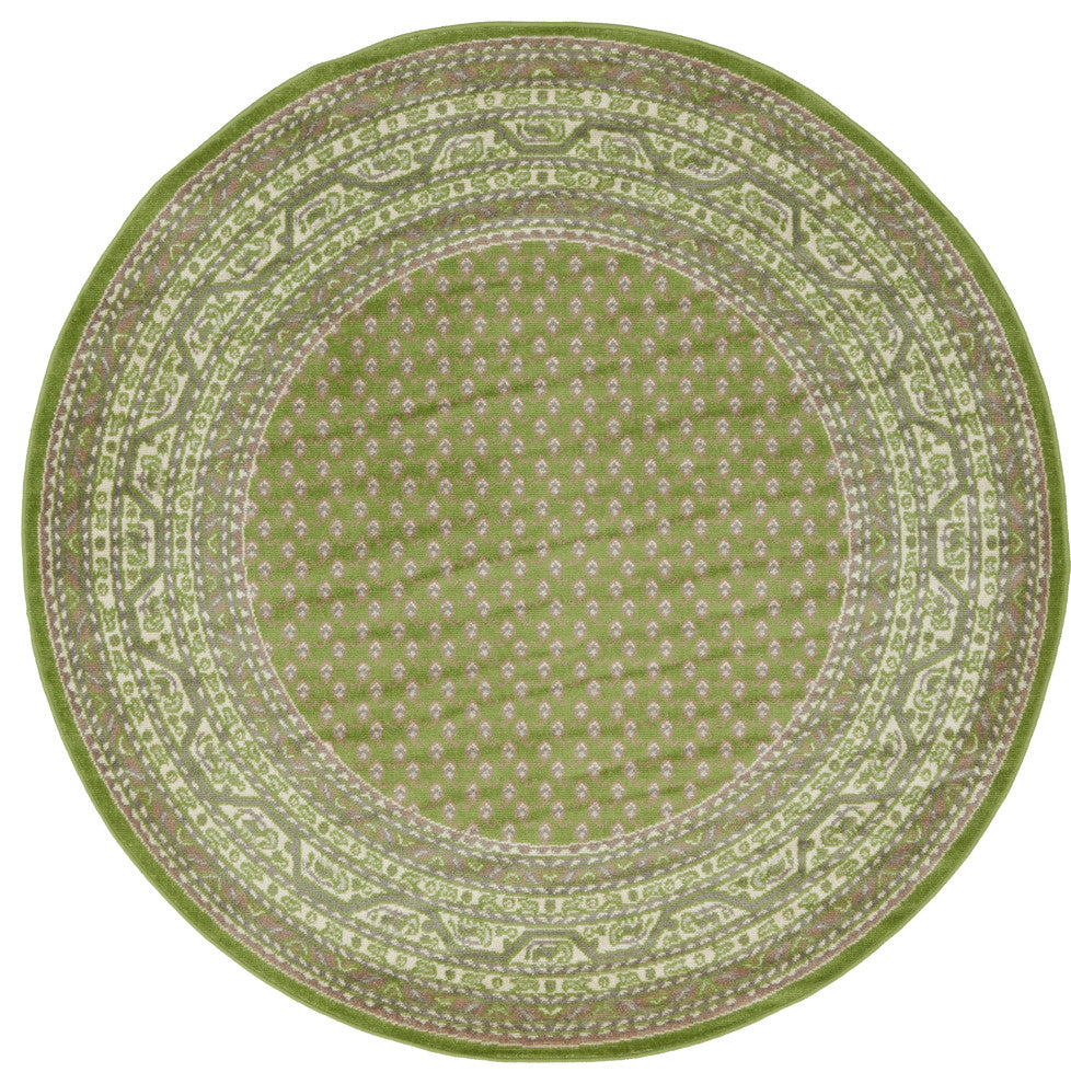 Unique Loom Green Allover Williamsburg 5' Round Rug