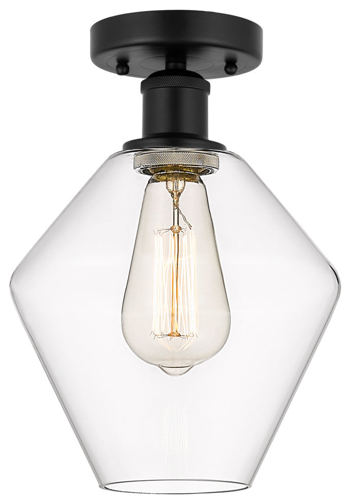 Innovations 616-1F-BK-G652-8 Cindyrella 1 Light Semi-Flush Mount, Matte Black