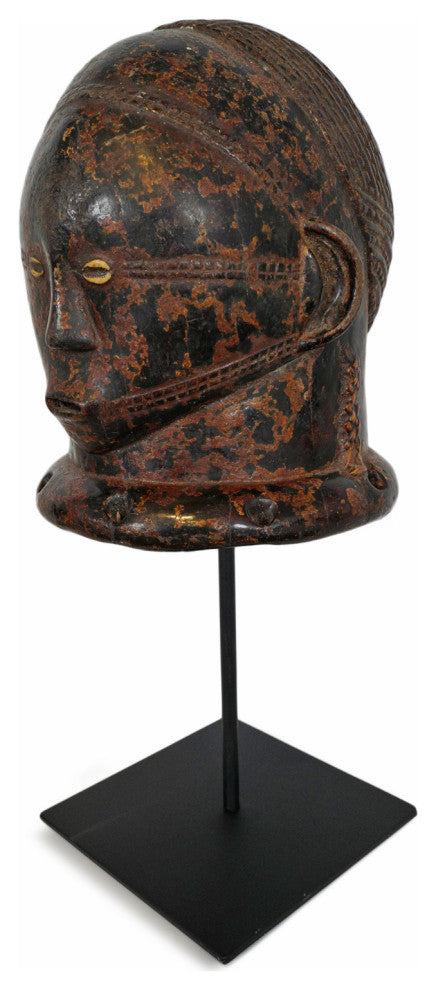 Consigned Tanzania Helmet Mask on Stand