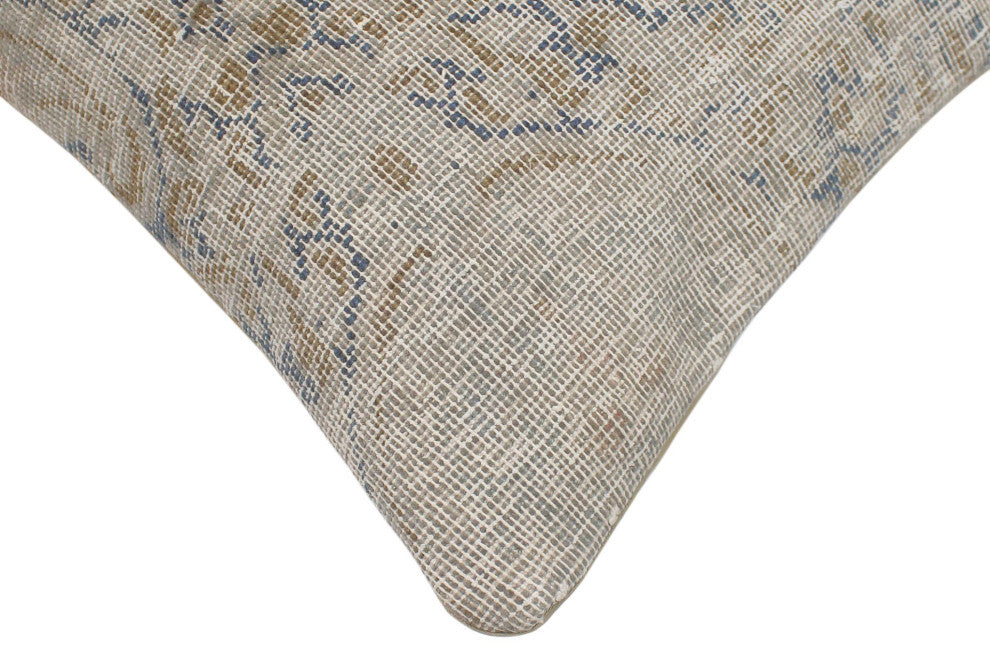 Contemporary Willough Vintage Distressed Handmade Rug Pillow