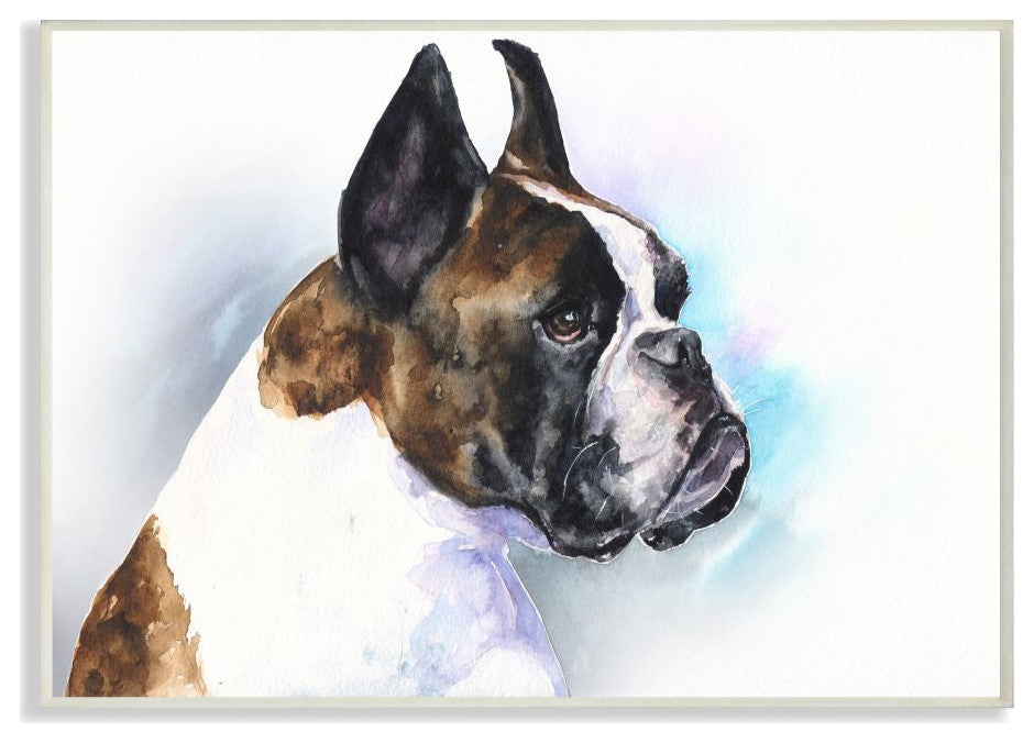 Bo"xer Dog Pet Animal Watercolor Painting, 12"x18"