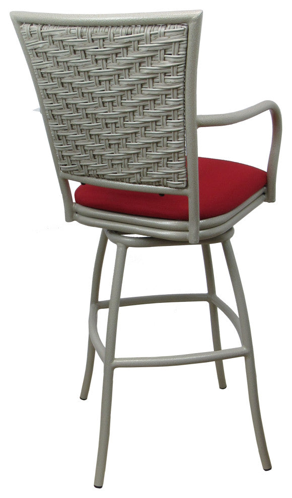 Outdoor Indoor Counter 26", 30" or Extra Tall 34" Bar Stool, Red Linen, 26"