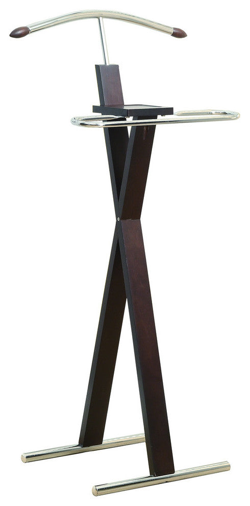 Bedroom Accent - Valet - Cappuccino / Chrome Metal