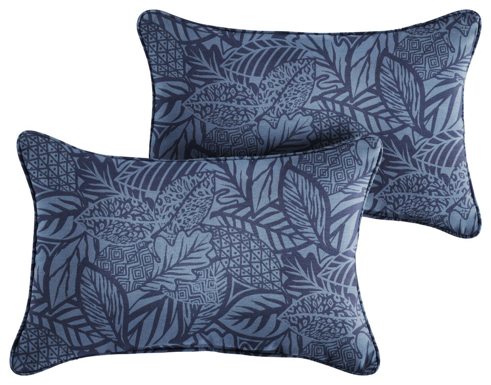 Sorra Home Maven Capri Outdoor/Indoor Corded Pillow, Set of 2, 24"x12"x6"