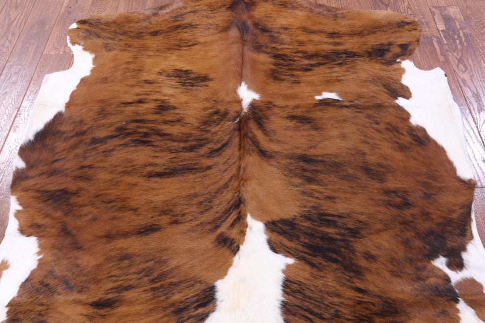 6' 8" X 5' 9" Organic Natural Hair-On Cowhide Area Rug C1448