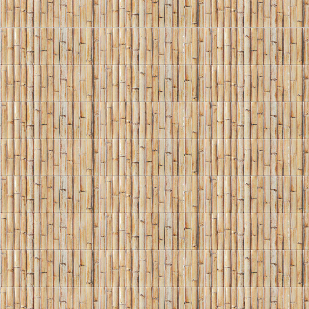 Bamboo Haven Tiki Cream Fluted Ceramic Wall Tile