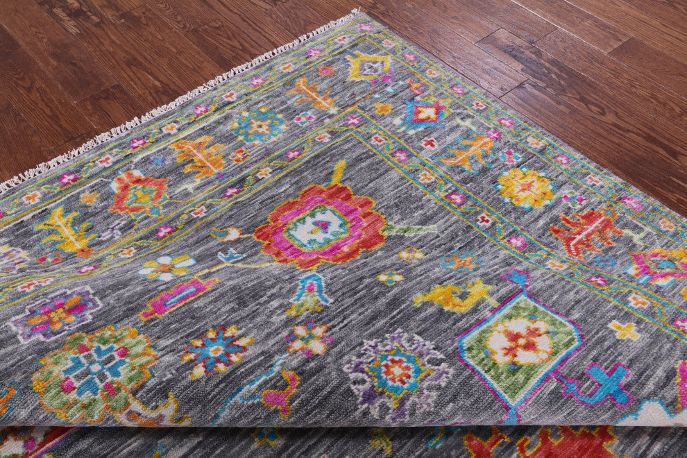 Turkish Oushak Handmade Wool Rug 7' 10" X 9' 11" - Q14997