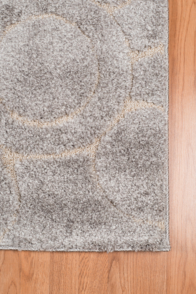 Amer Rugs Sirocco SIR-5 Gray Gray Shag - 6'7"x6'7" Round Area Rug