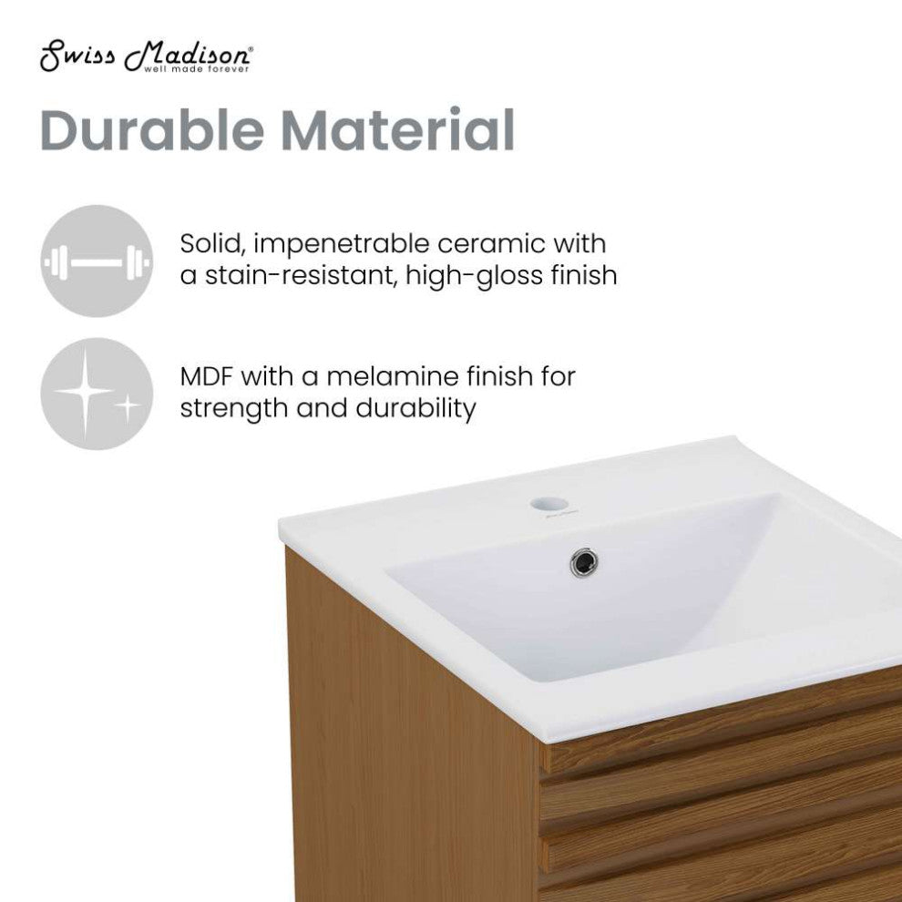 Cascade 18" Bathroom Vanity, Walnut