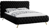 Delano Velvet Upholstered Bed, Black, King