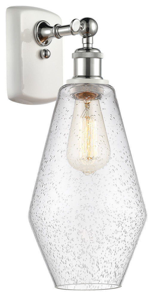 Innovations 516-1W-WPC-G654-7 1-Light Sconce, White, Polished Chrome
