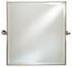 Afina Radiance Gear Tilt Beveled Mirror With Trim, Polished Chrome, Square 24"