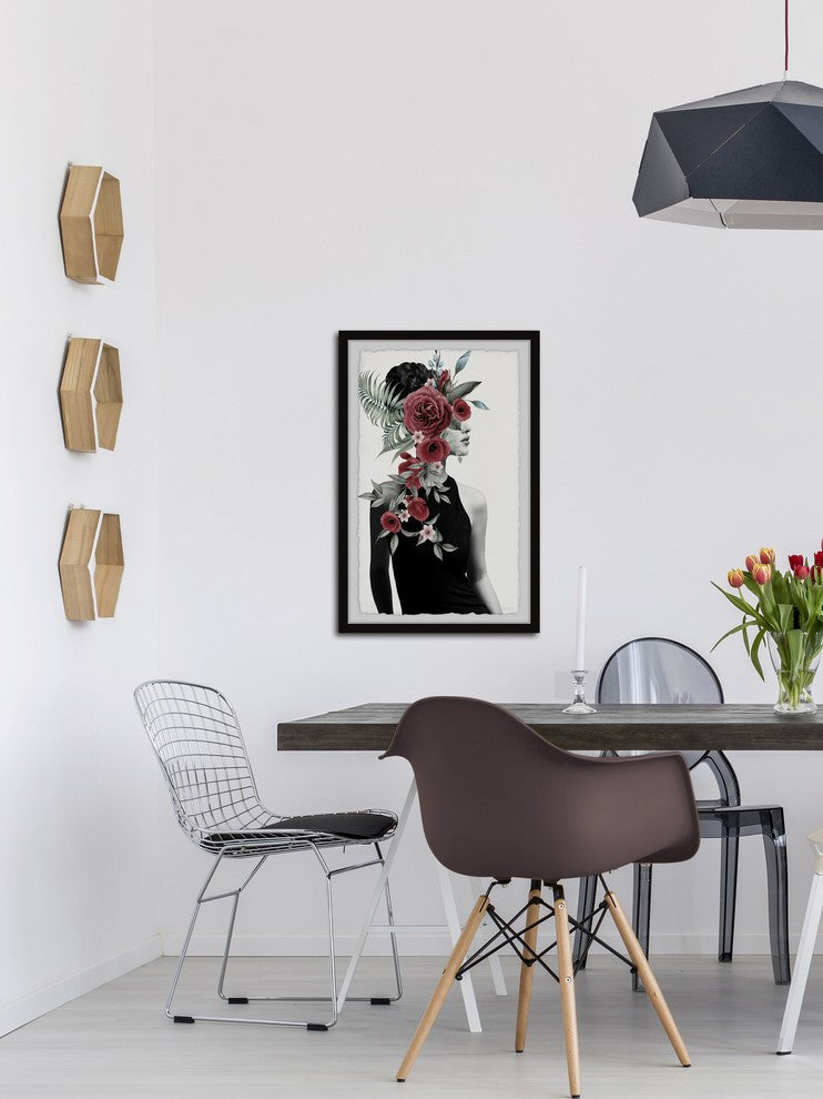 "Red Blooms" Framed Painting Print, 16"x24"