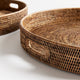 Burma Rattan Round Ottoman Trays, Large