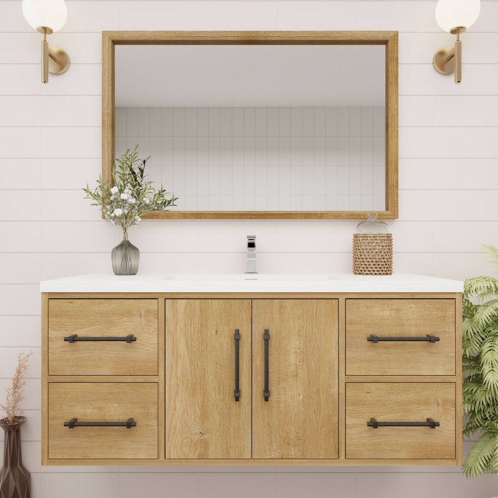 Victoria 48" Solid Wood Bath Vanity, Oak