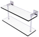 Montero 16" Two Tiered Glass Shelf, Polished Chrome