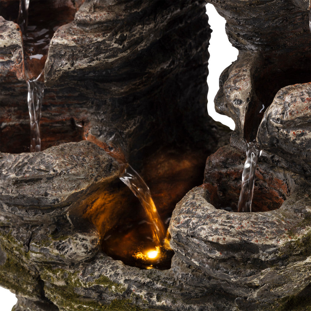 Alpine Stone Look Oval Shaped Fountain, 14" Tall
