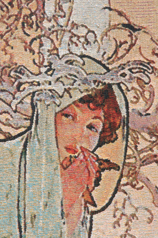 Winter Mucha Belgian Wall Tapestry