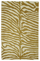 GOLD Transitional Stripe Modern Tufted Area Rug