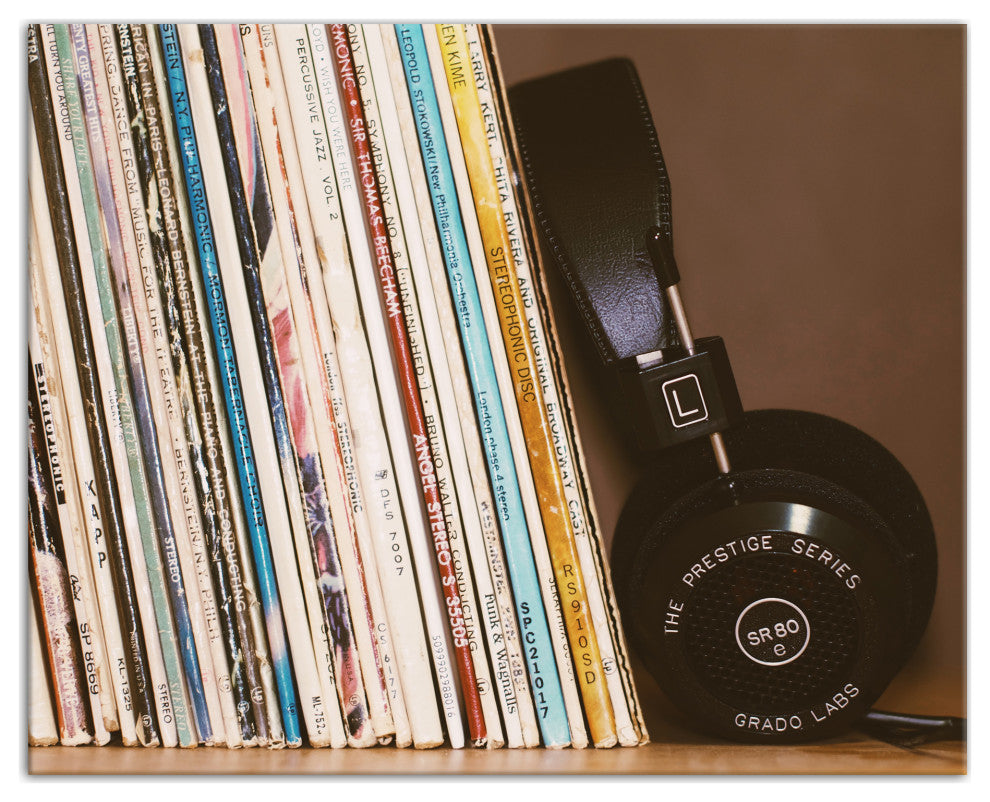 Vintage Vinyls 16x20 Canvas Wall Art