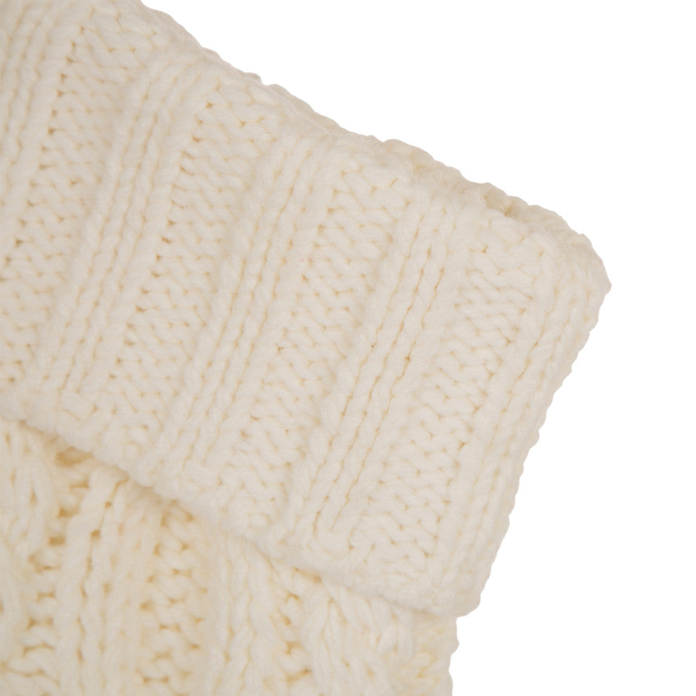 2-Pack 24"L Knitted Polyester Christmas Stocking With Pom Pom Ball, White