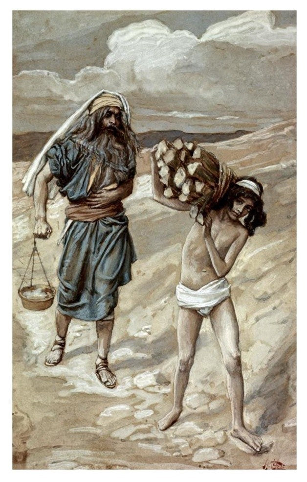 "Isaac Bears The Wood For His Sacrifice" Print by James Tissot, 21"x32"
