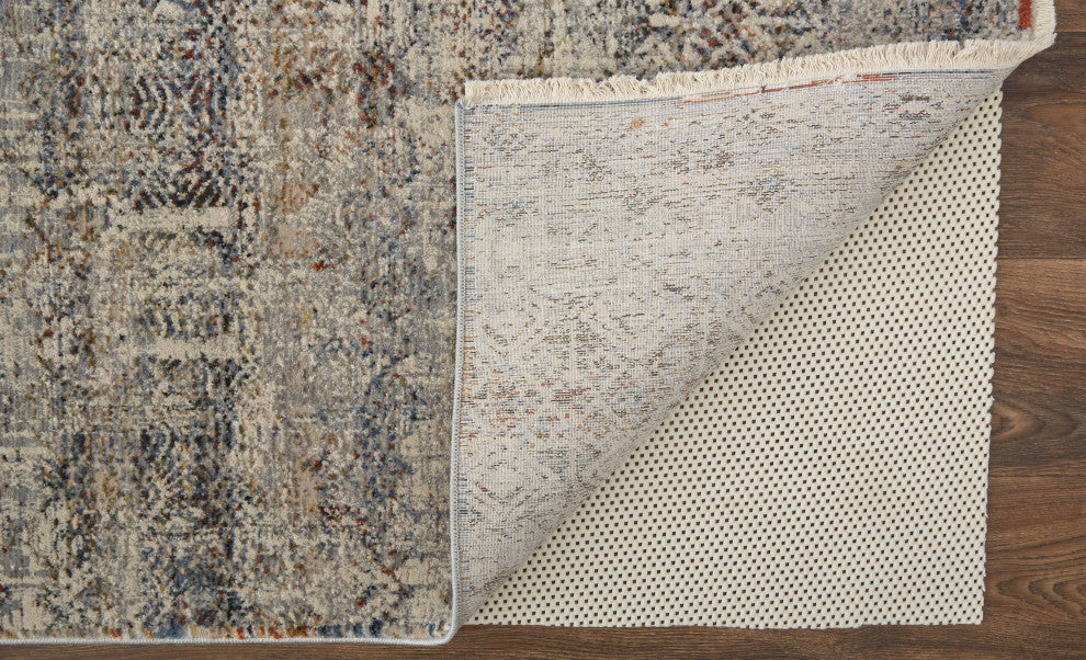 Weave & Wander Frencess Global Rug, Silver/Cotton, 7'-10" x 9'-6" Rug