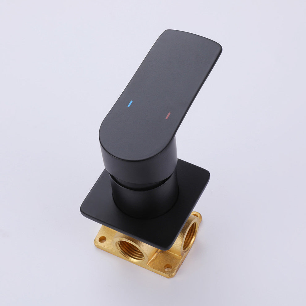 Waterfall Wall Mount Single Handle Bathroom Sink Faucet Solid Brass, Matte Black