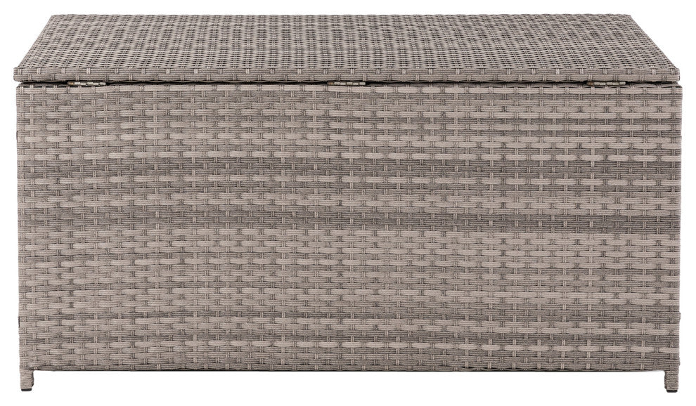 Outdoor Wicker Storage Box, Gray