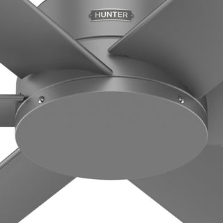 Hunter 52 inch Kennicott Matte Silver Damp Rated Ceiling Fan and Wall Control