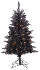 4' Black Tuscany Tinsel Tree, 150 WW Lights