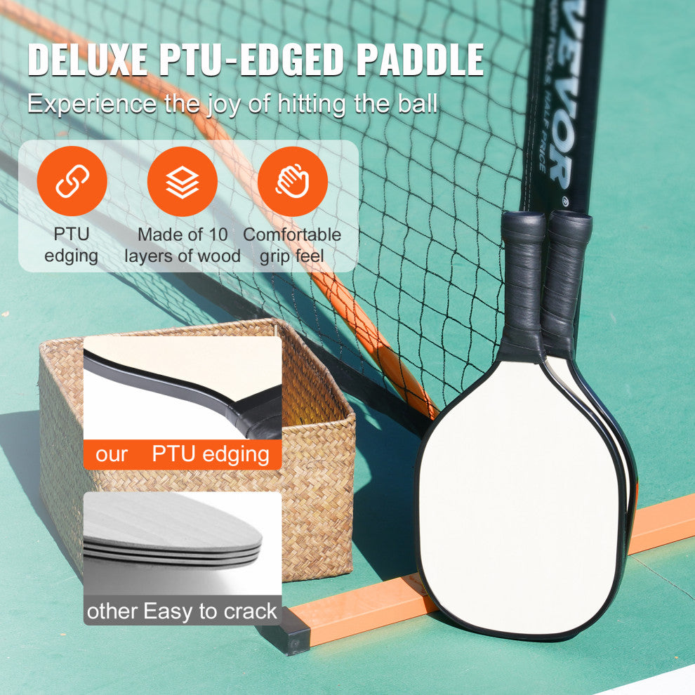 VEVOR 22FT Regulation Size Portable Pickleball Net System with Balls Paddles