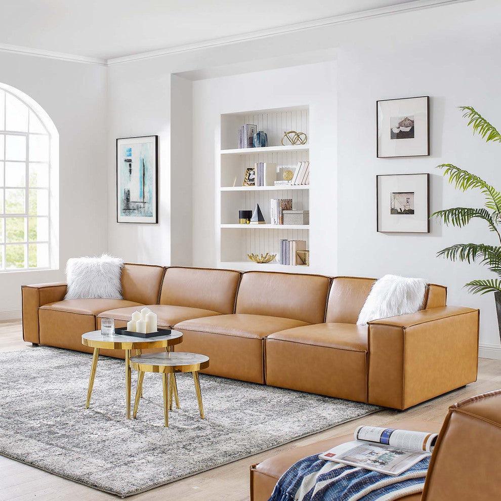 Restore Vegan Leather 4-Piece Sofa Tan