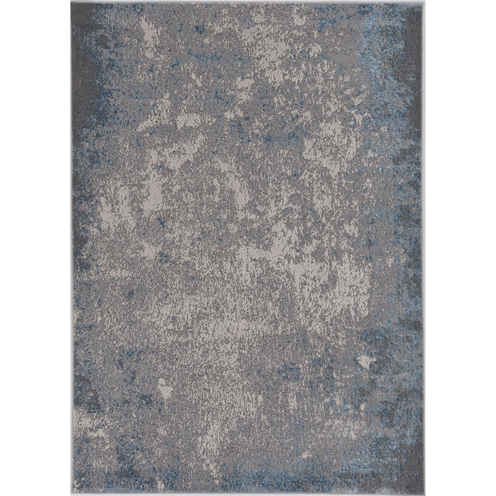 KAS Luna 7131 Silver/Blue Natural Area Rug, 5'3"x7'7"