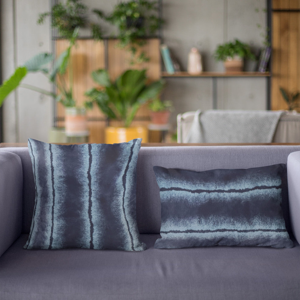Plutus Blue Fluffy Fields Faux Fur Luxury Throw Pillow, Blue, 20" x 36" King