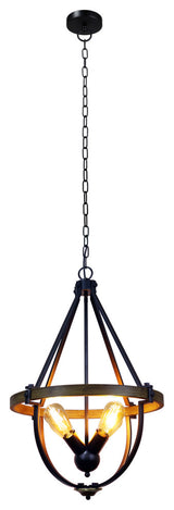 Farmhouse-Style Two-Toned 4 Light Pendant 20" Wide