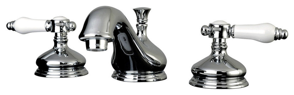Kingston Brass Widespread Bathroom Faucet With Brass Pop-Up, Polished Chrome