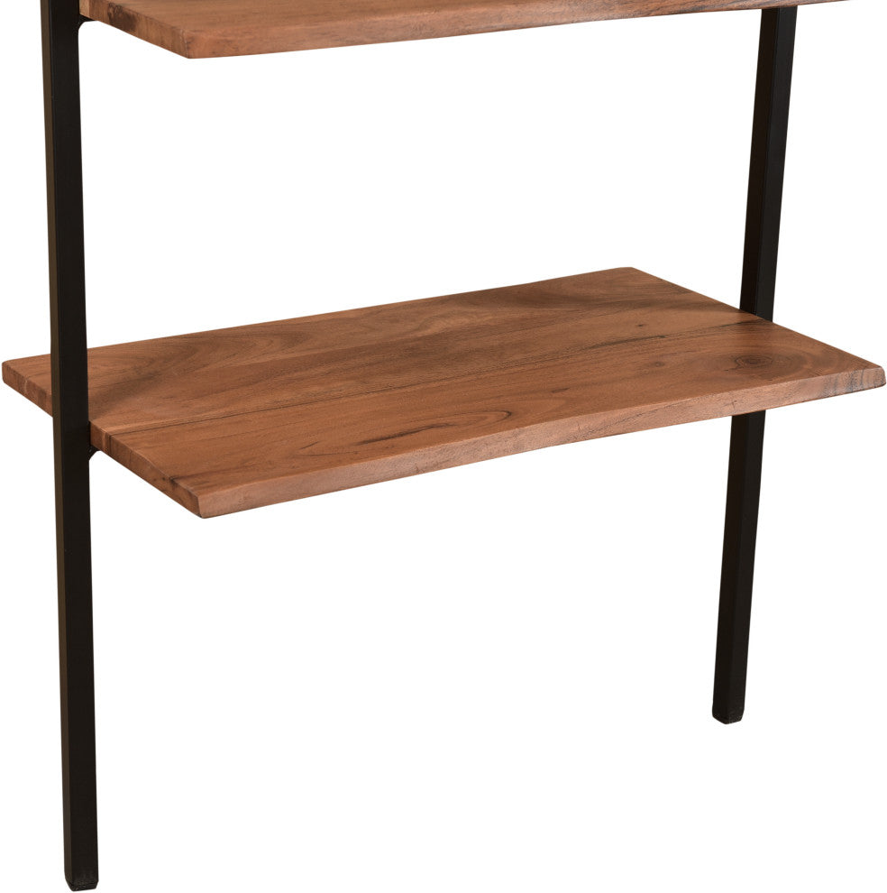 Stafford Live Edge Wall Mounted Bookcase, Light Walnut