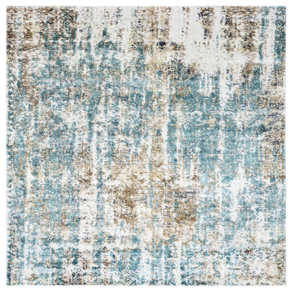 Ahgly Company Indoor Square Mid-Century Modern Area Rugs, 7' Square