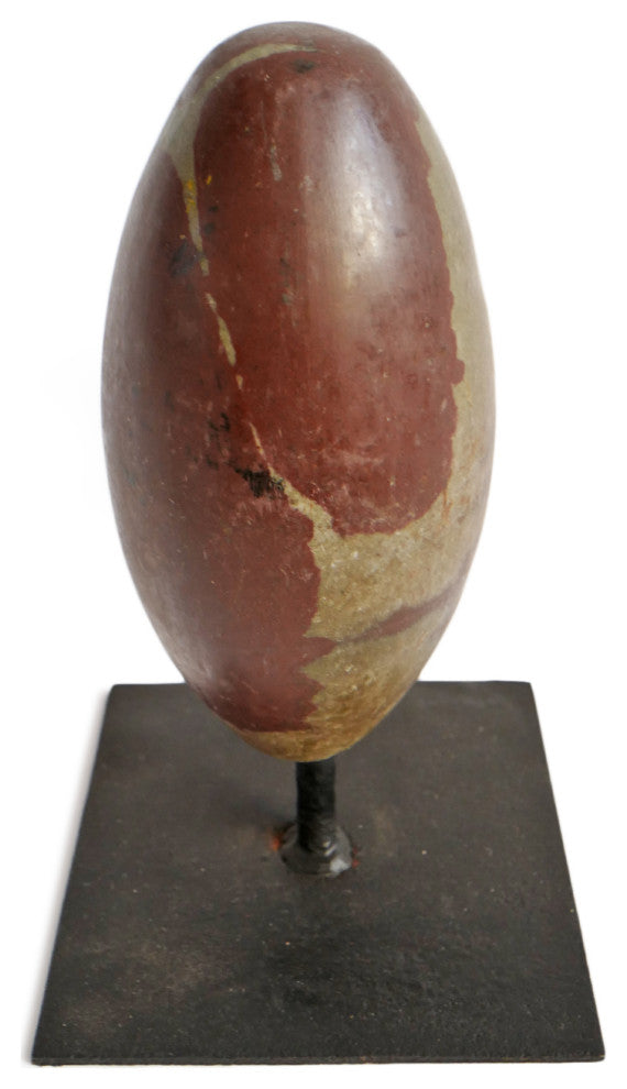 Natural Lingam Stone on Stand