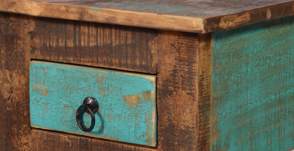 La Boca Rustic Solid Wood Chair Side Table