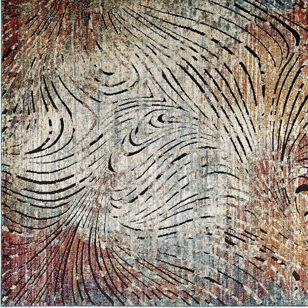 Tribute Ember Contemporary Modern Vintage Mosaic 5x8 Area Rug