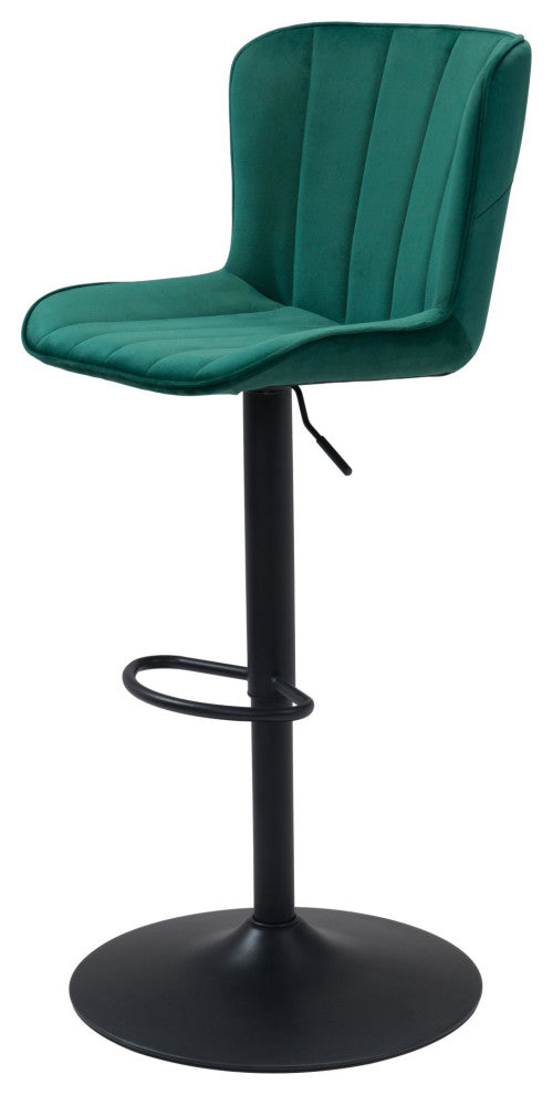 Bar Stool Chair Barstool, Steel Metal, Fabric, Green, Black, Cafe Bistro