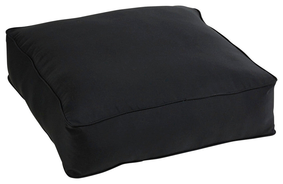 Corrigan Sunbrella Outdoor Floor Pouf, Black