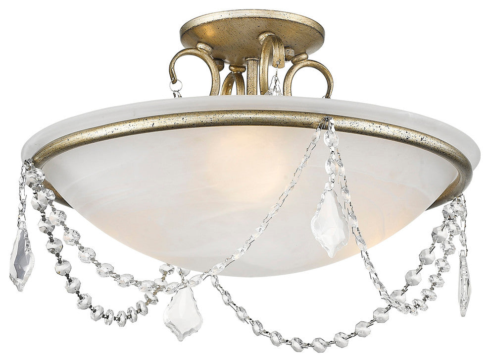 Chesterfield and Pennington Ceiling Mount, Hand-Painted Antique Silver Leaf