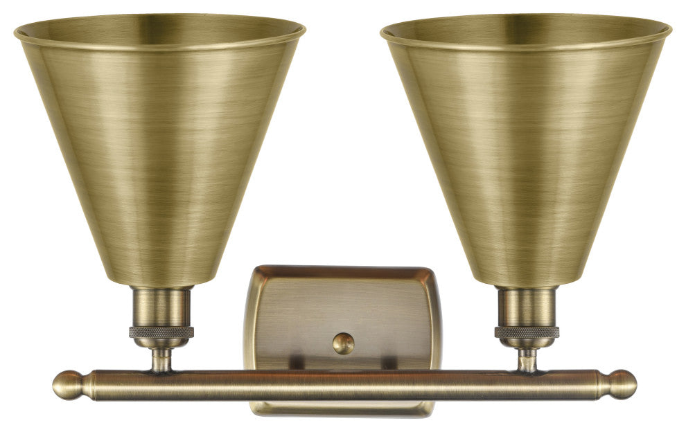 Ballston Cone Bath Vanity Light, Antique Brass, Antique Brass